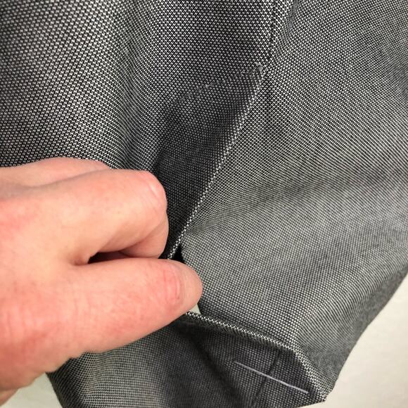 WHBM gray black ruffle collar button front blazer size Small - Picture 13 of 15